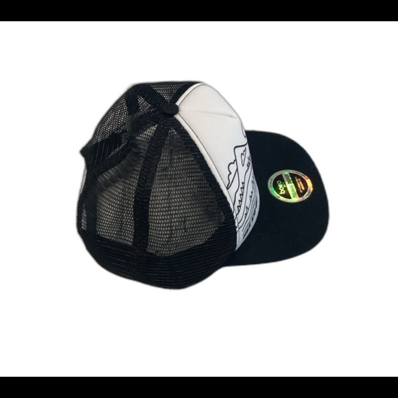 Boco Cap Hat Unisex Snapback Black White Foam Front Graphic Technical Trucker - Picture 3 of 6